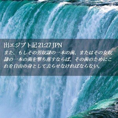 Picture 02 - 出エジプト記 21:27 JPN - また、もしその男奴隷の一本の歯、 - Bible Verse Picture