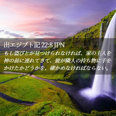 Picture 02 - 出エジプト記 22:8 JPN - もし盗びとが見つけられなければ、 - Bible Verse Picture