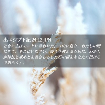 Picture 02 - 出エジプト記 24:12 JPN - ときに主はモーセに言われた、「山 - Bible Verse Picture