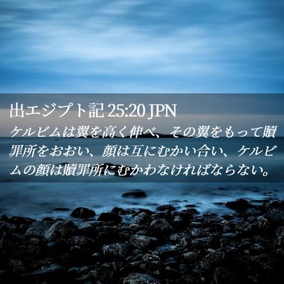 Picture 02 - 出エジプト記 25:20 JPN - ケルビムは翼を高く伸べ、その翼を - Bible Verse Picture