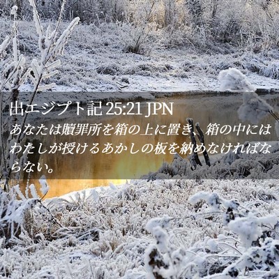 Picture 02 - 出エジプト記 25:21 JPN - あなたは贖罪所を箱の上に置き、箱 - Bible Verse Picture