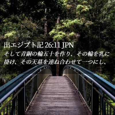Picture 02 - 出エジプト記 26:11 JPN - そして青銅の輪五十を作り、その輪 - Bible Verse Picture
