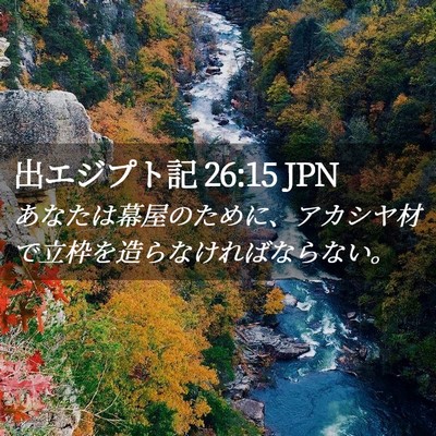Picture 02 - 出エジプト記 26:15 JPN - あなたは幕屋のために、アカシヤ材 - Bible Verse Picture