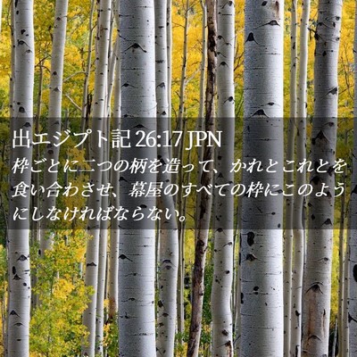 Picture 02 - 出エジプト記 26:17 JPN - 枠ごとに二つの柄を造って、かれと - Bible Verse Picture