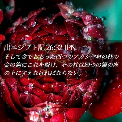 Picture 02 - 出エジプト記 26:32 JPN - そして金でおおった四つのアカシヤ - Bible Verse Picture