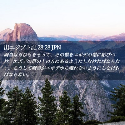 Picture 02 - 出エジプト記 28:28 JPN - 胸当は青ひもをもって、その環をエ - Bible Verse Picture