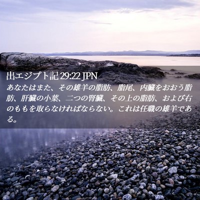 Picture 02 - 出エジプト記 29:22 JPN - あなたはまた、その雄羊の脂肪、脂 - Bible Verse Picture