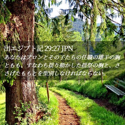Picture 02 - 出エジプト記 29:27 JPN - あなたはアロンとその子たちの任職 - Bible Verse Picture