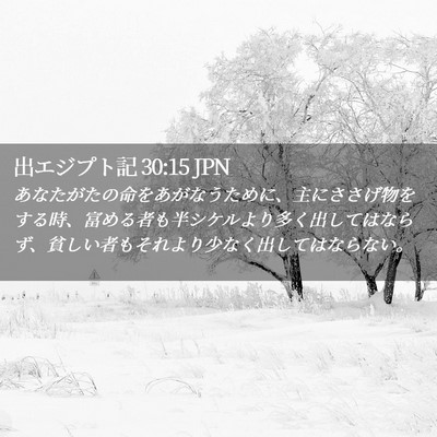 Picture 02 - 出エジプト記 30:15 JPN - あなたがたの命をあがなうために、 - Bible Verse Picture