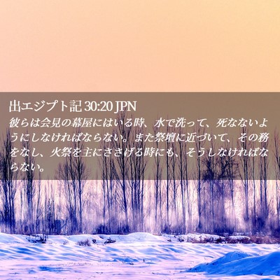 Picture 02 - 出エジプト記 30:20 JPN - 彼らは会見の幕屋にはいる時、水で - Bible Verse Picture