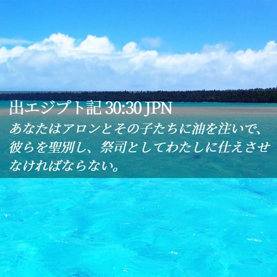 Picture 02 - 出エジプト記 30:30 JPN - あなたはアロンとその子たちに油を - Bible Verse Picture
