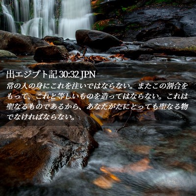 Picture 02 - 出エジプト記 30:32 JPN - 常の人の身にこれを注いではならな - Bible Verse Picture