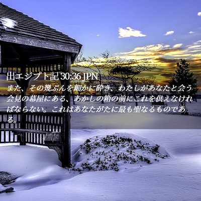Picture 02 - 出エジプト記 30:36 JPN - また、その幾ぶんを細かに砕き、わ - Bible Verse Picture