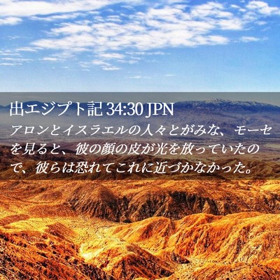Picture 02 - 出エジプト記 34:30 JPN - アロンとイスラエルの人々とがみな - Bible Verse Picture