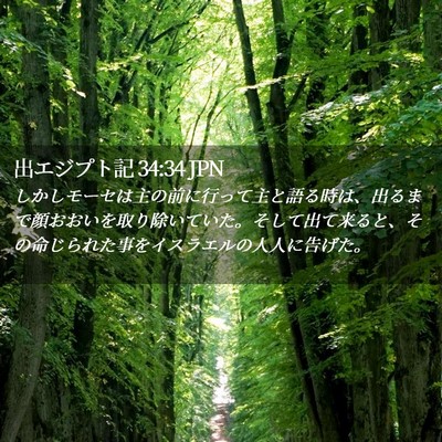 Picture 02 - 出エジプト記 34:34 JPN - しかしモーセは主の前に行って主と - Bible Verse Picture