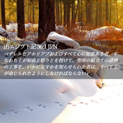 Picture 02 - 出エジプト記 36:1 JPN - ベザレルとアホリアブおよびすべて - Bible Verse Picture
