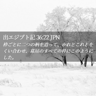 Picture 02 - 出エジプト記 36:22 JPN - 枠ごとに二つの柄を造って、かれと - Bible Verse Picture