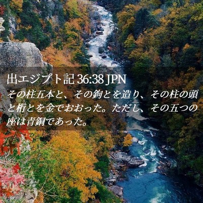 Picture 02 - 出エジプト記 36:38 JPN - その柱五本と、その鉤とを造り、そ - Bible Verse Picture