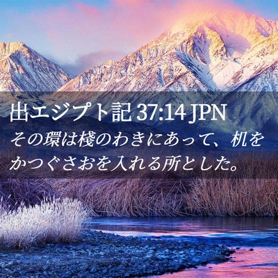 Picture 02 - 出エジプト記 37:14 JPN - その環は棧のわきにあって、机をか - Bible Verse Picture