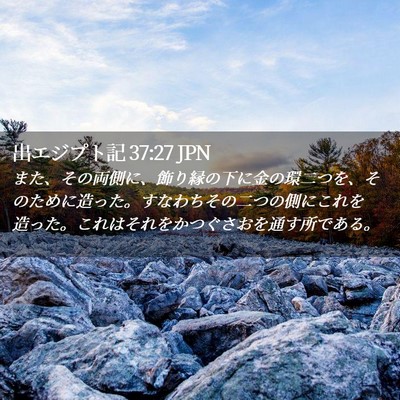 Picture 02 - 出エジプト記 37:27 JPN - また、その両側に、飾り縁の下に金 - Bible Verse Picture