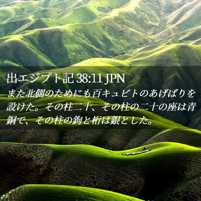 Picture 02 - 出エジプト記 38:11 JPN - また北側のためにも百キュビトのあ - Bible Verse Picture
