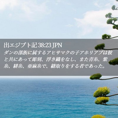 Picture 02 - 出エジプト記 38:23 JPN - ダンの部族に属するアヒサマクの子 - Bible Verse Picture
