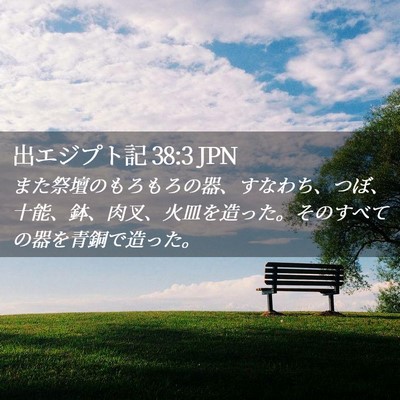 Picture 02 - 出エジプト記 38:3 JPN - また祭壇のもろもろの器、すなわち - Bible Verse Picture