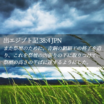 Picture 02 - 出エジプト記 38:4 JPN - また祭壇のために、青銅の網細工の - Bible Verse Picture