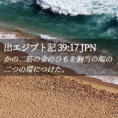 Picture 02 - 出エジプト記 39:17 JPN - かの二筋の金のひもを胸当の端の二 - Bible Verse Picture