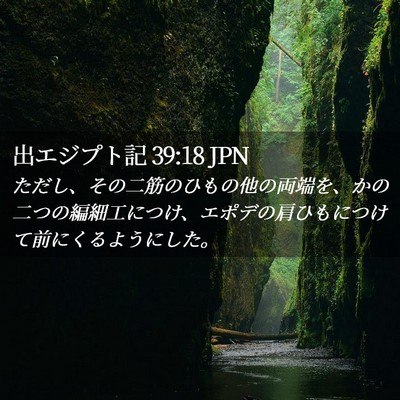 Picture 02 - 出エジプト記 39:18 JPN - ただし、その二筋のひもの他の両端 - Bible Verse Picture