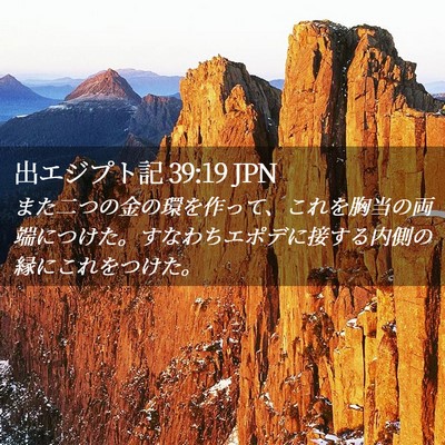 Picture 02 - 出エジプト記 39:19 JPN - また二つの金の環を作って、これを - Bible Verse Picture