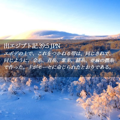 Picture 02 - 出エジプト記 39:5 JPN - エポデの上で、これをつかねる帯は - Bible Verse Picture