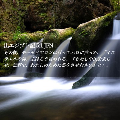 Picture 02 - 出エジプト記 5:1 JPN - その後、モーセとアロンは行ってパ - Bible Verse Picture