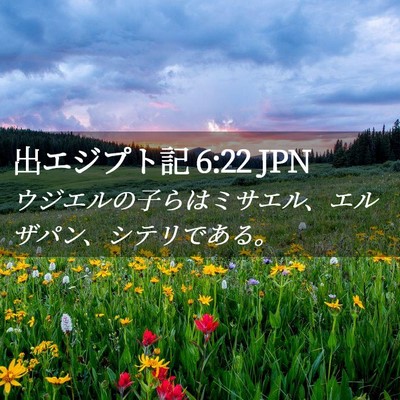 Picture 02 - 出エジプト記 6:22 JPN - ウジエルの子らはミサエル、エルザ - Bible Verse Picture