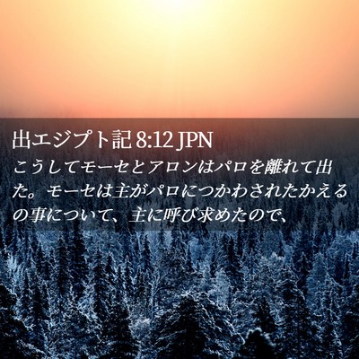 Picture 02 - 出エジプト記 8:12 JPN - こうしてモーセとアロンはパロを離 - Bible Verse Picture