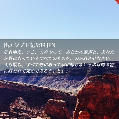 Picture 02 - 出エジプト記 9:19 JPN - それゆえ、いま、人をやって、あな - Bible Verse Picture