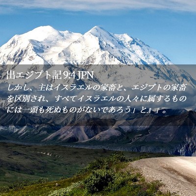 Picture 02 - 出エジプト記 9:4 JPN - しかし、主はイスラエルの家畜と、 - Bible Verse Picture