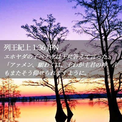 Picture 02 - 列王紀上 1:36 JPN - エホヤダの子ベナヤは王に答えて言 - Bible Verse Picture