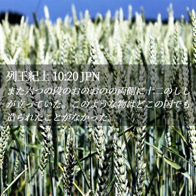 Picture 02 - 列王紀上 10:20 JPN - また六つの段のおのおのの両側に十 - Bible Verse Picture