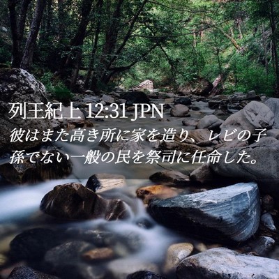 Picture 02 - 列王紀上 12:31 JPN - 彼はまた高き所に家を造り、レビの - Bible Verse Picture