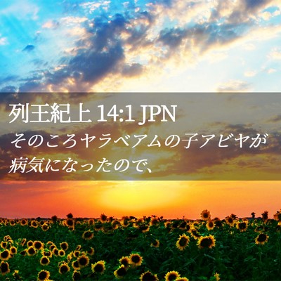 Picture 02 - 列王紀上 14:1 JPN - そのころヤラベアムの子アビヤが病 - Bible Verse Picture