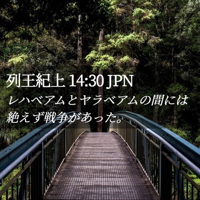 Picture 02 - 列王紀上 14:30 JPN - レハベアムとヤラベアムの間には絶 - Bible Verse Picture