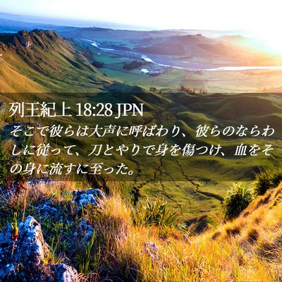 Picture 02 - 列王紀上 18:28 JPN - そこで彼らは大声に呼ばわり、彼ら - Bible Verse Picture