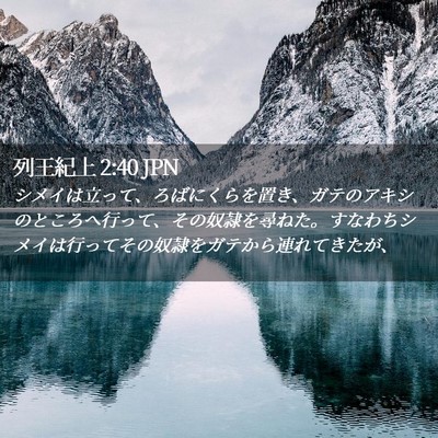 Picture 02 - 列王紀上 2:40 JPN - シメイは立って、ろばにくらを置き - Bible Verse Picture