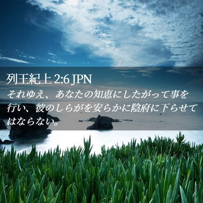 Picture 02 - 列王紀上 2:6 JPN - それゆえ、あなたの知恵にしたがっ - Bible Verse Picture