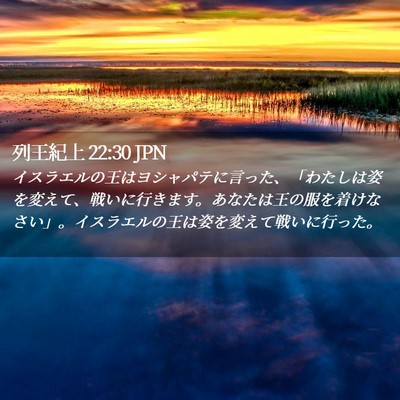 Picture 02 - 列王紀上 22:30 JPN - イスラエルの王はヨシャパテに言っ - Bible Verse Picture
