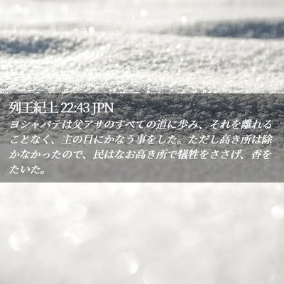 Picture 02 - 列王紀上 22:43 JPN - ヨシャパテは父アサのすべての道に - Bible Verse Picture