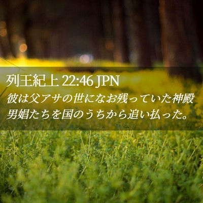 Picture 02 - 列王紀上 22:46 JPN - 彼は父アサの世になお残っていた神 - Bible Verse Picture