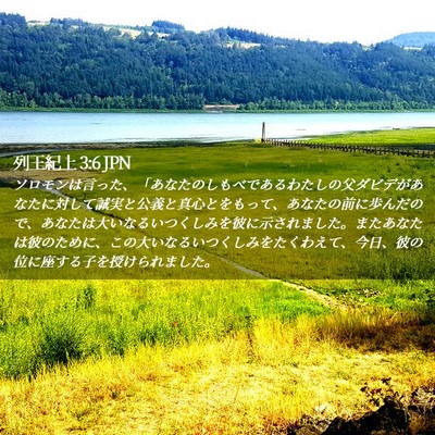 Picture 02 - 列王紀上 3:6 JPN - ソロモンは言った、「あなたのしも - Bible Verse Picture