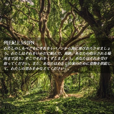 Picture 02 - 列王紀上 5:9 JPN - わたしのしもべどもにそれをレバノ - Bible Verse Picture